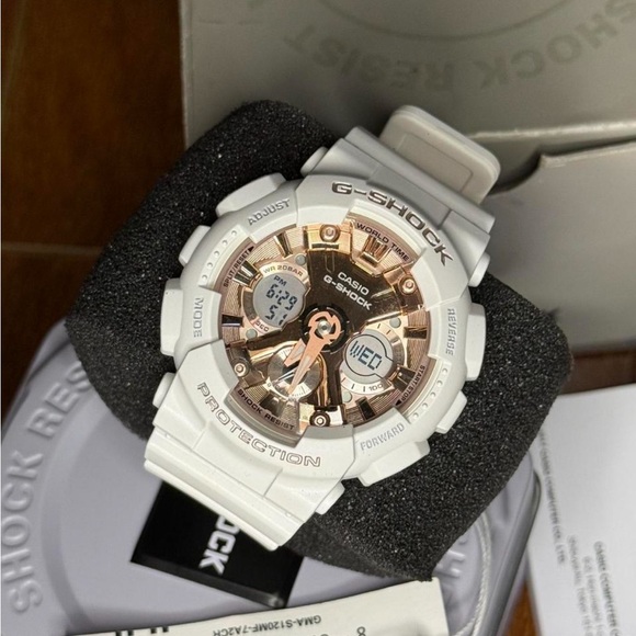 Unisex rose gold analog-digital watch Casio G-shock (5518) GMA-S120MF - Picture 4 of 7